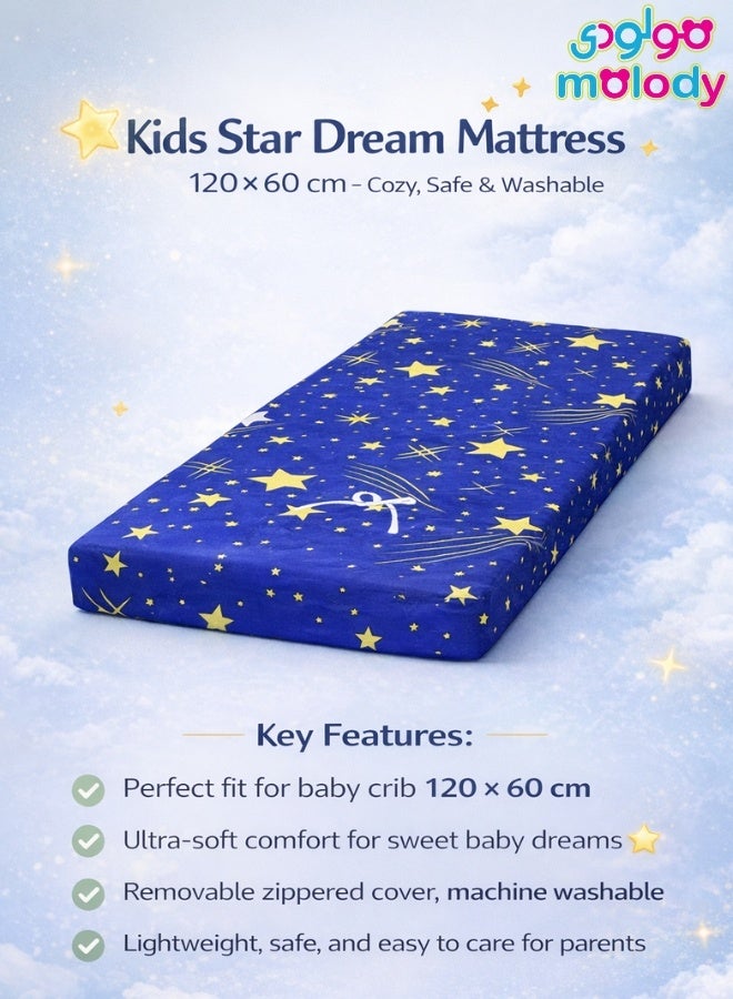 molody Premium Baby Cot Mattress 120×60 cm – Extra Comfort Thickness, Removable Zippered Washable Cover, Soft & Safe for Babies - Image 3